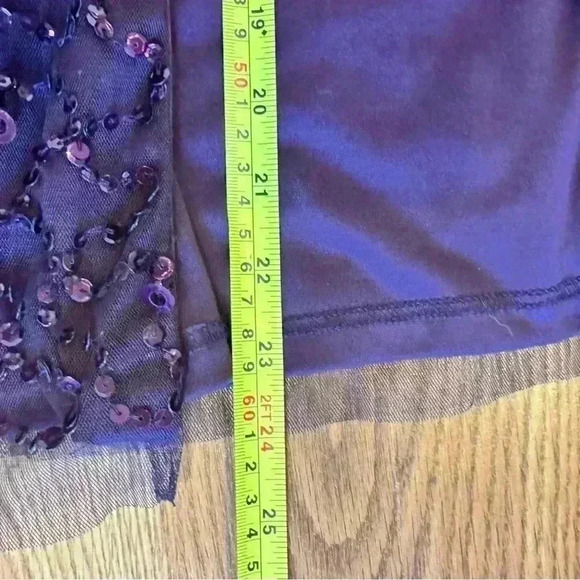 Adrianna Papell Sparkly Sequin Gown Slit Midnight Plum BRAND NEW TAGS - Picture 15 of 15